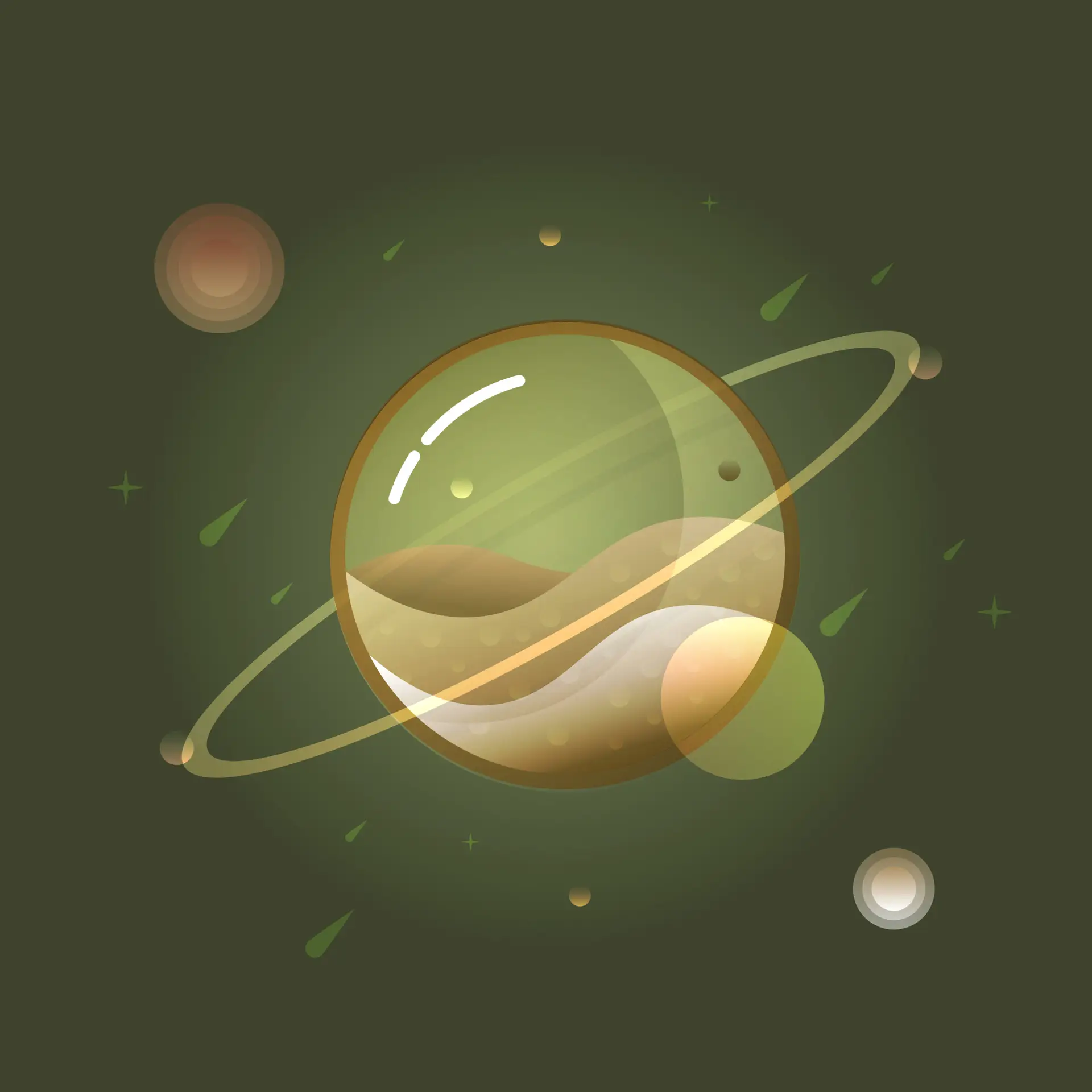 Journal/Portfolio - Illustration graphique - Planète - version jungle